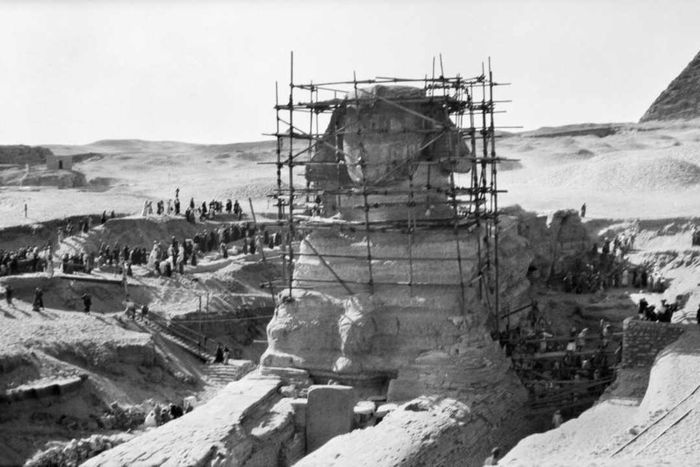 Great Sphinx of Giza undergoing reconstruction.