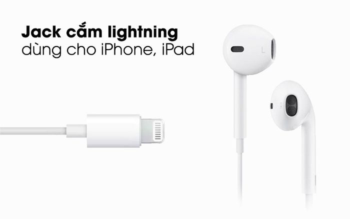 Tai nghe EarPods cổng Lightning Apple MMTN2 - Tai nghe tương thích với máy tính bảng, điện thoại Apple
