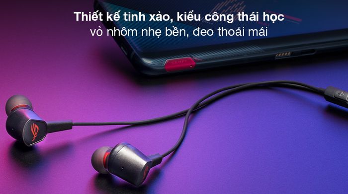 Tai nghe EP Gaming Asus Rog Cetra II Core Đen - Ngoại hình hiện đại, cá tính, màu đen lịch lãm