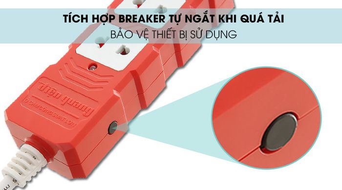 Tự ngắt khi gặp sự cố - Ổ cắm điện Điện Quang 3 lỗ 5m ĐQ ESKHP 3RW