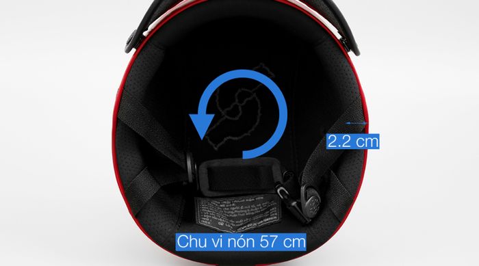 Mút xốp - Mũ bảo hiểm nửa đầu size M Nón Sơn NS008M4A đỏ