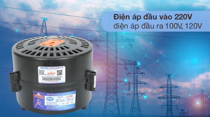 Biến thế tròn Robot 1500VA RT1P1500A - Nguồn vào, nguồn ra