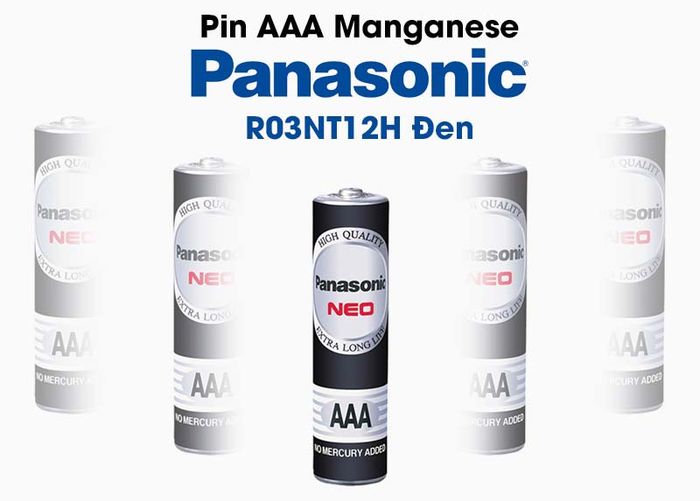 Pin AAA 12 viên Manganese Panasonic R03NT-12H Đen