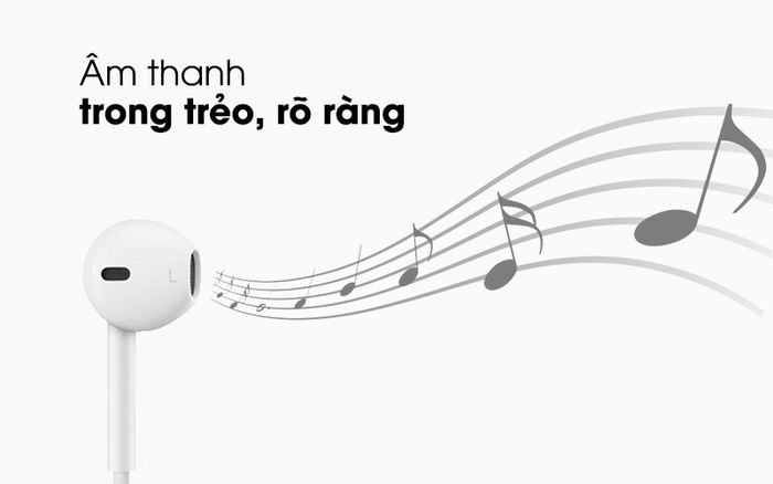 Tai nghe EarPods cổng Lightning Apple MMTN2 - Đường truyền âm thanh ổn định, chi tiết