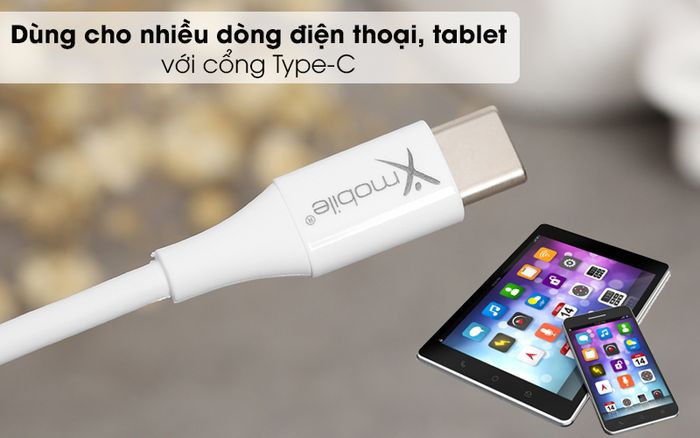 Cáp Type C 1m Xmobile TC27-1000 Trắng - Cổng Type-C
