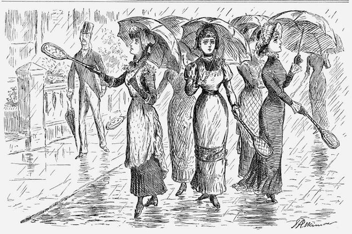 'The Washed-Out Tennis-Players', 1879. Artist: Priestman Atkinson