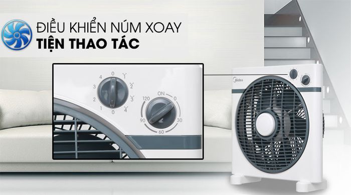 Dễ sử dụng - Quạt hộp Midea KYT30-15A Trắng