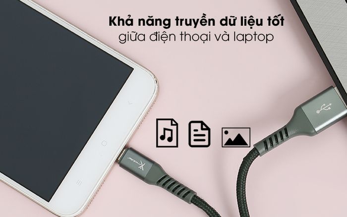 Cáp Micro 1m Xmobile LTM-02 Xanh rêu - Sao chép, trao đổi dữ liệu ổn định