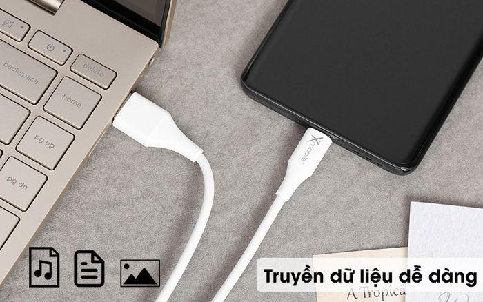 Cáp Type C 1m Xmobile TC27-1000 Trắng - Truyền tải dữ liệu nhanh