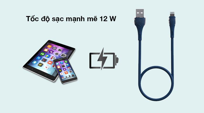 Cáp Lightning 1m Hydrus CS-C-021 - Sạc liền mạch với công suất đến 12 W