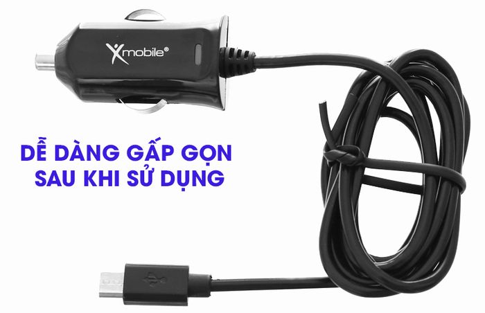 Sạc xe hơi Micro 2.4A 1m Xmobile DS195-WB