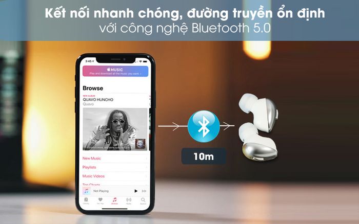 Bluetooth 5.0 - Tai nghe Bluetooth True Wireless Mozard Q8