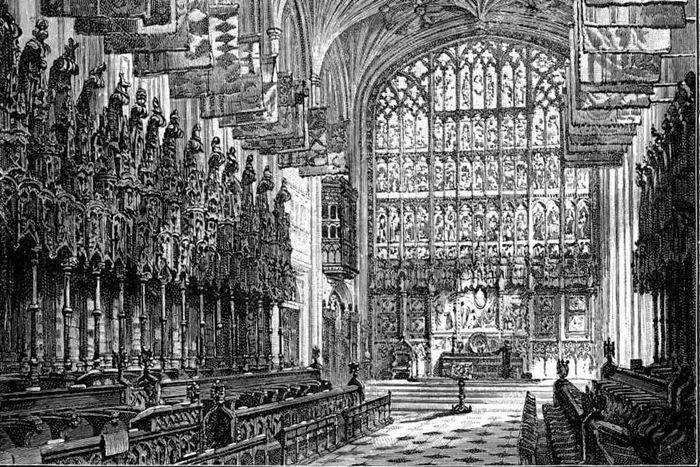 St George's Chapel, Windsor, featuring the Royal Gallery and Altar.