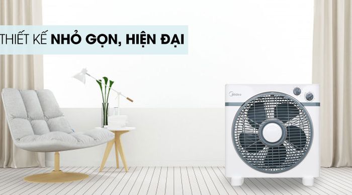 Thiết kế đẹp mắt - Quạt hộp Midea KYT30-15A Trắng