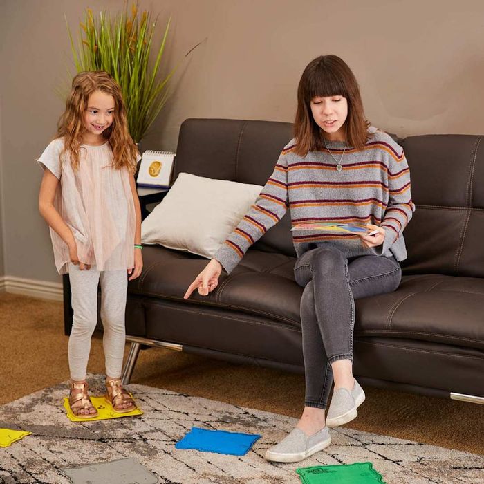 The Floor is Lava game being enjoyed by both a child and an adult.