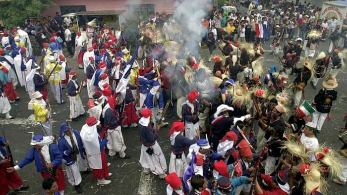 On Cinco de Mayo, actors reenact the Battle of Puebla, bringing history to life for audiences.