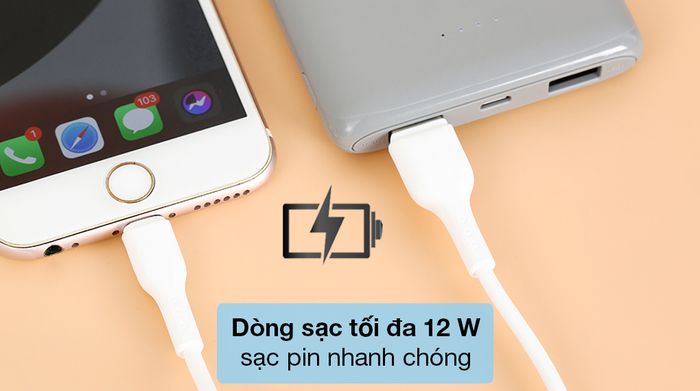 Cáp Lightning 1m AVA+ Kalf - Sạc mạnh mẽ với công suất 12 W