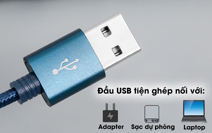Cáp 3 đầu Lightning Type C Micro 1m eValu Spanker B 2 - Tích hợp đầu USB