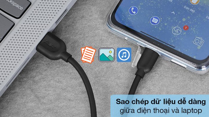 Cáp Type C AVA+ DR-T02 - Cáp sạc trao đổi tập tin, hình ảnh, video giữa điện thoại và laptop nhanh chóng