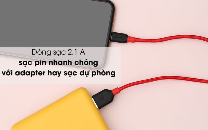 Sạc nhanh - Cáp Lightning 1m Xmobile DR-L001X Đỏ đen