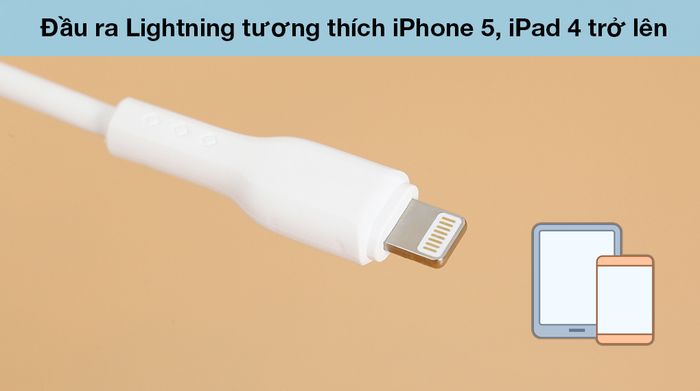 Cáp Lightning 1m AVA+ Kalf - Lightning là đầu ra cho dòng sạc 5V - 2.4A