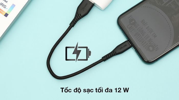 Cáp Lightning 20cm Xmobile DR-L06 - Tốc độ sạc tối đa 12 W