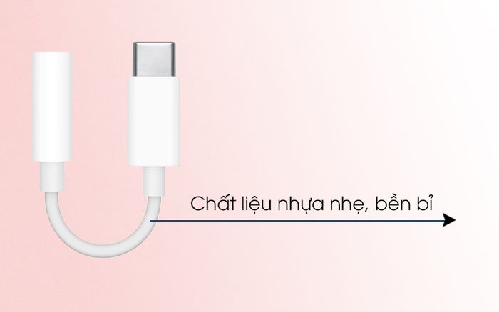 Cáp chuyển đổi Type-C sang 3.5mm Apple MU7E2 Trắng có chất liệu bền bỉ