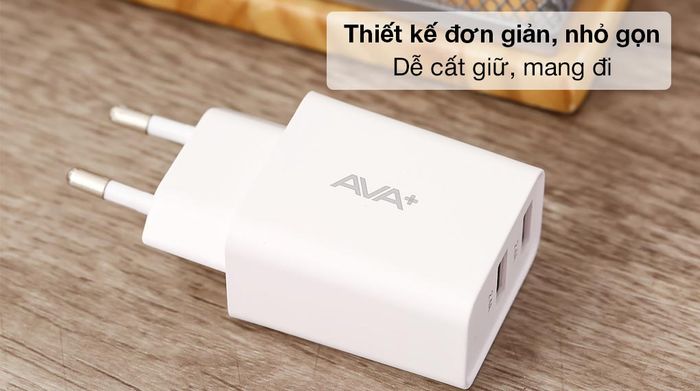 Adapter Sạc 2.4A Dual AVA+ DS020B - Thiết kế