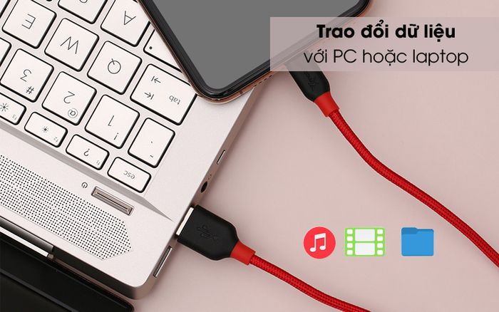 Sao chép dữ liệu - Cáp Lightning 1m Xmobile DR-L001X Đỏ đen