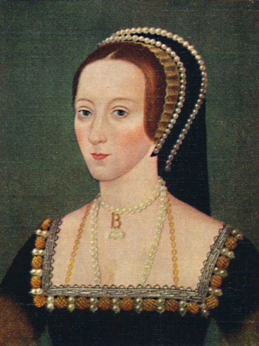 Anne Boleyn as depicted on a 1935 cigarette card