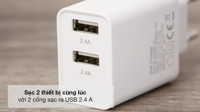 Adapter Sạc 2.4A Dual AVA+ DS020B - Sạc 2 thiết bị