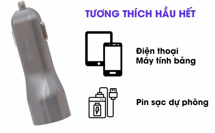 Sạc xe hơi Xmobile Dual USB TS-C063S Xám