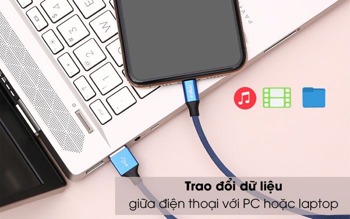 Trao đổi dữ liệu tốc độ cao - Cáp Lightning 2m eValu LTL-04X