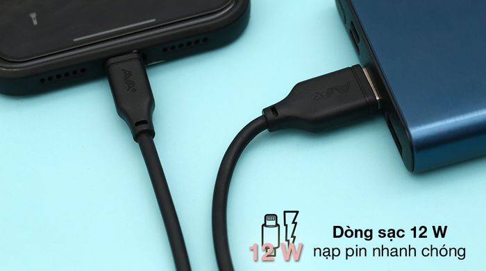 Công suất sạc 12 W - Cáp Lightning 2 m AVA+ LJET-L21