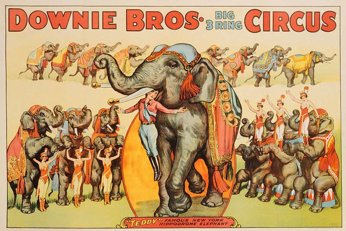 Downie Bros. Big 3 Ring Circus Poster