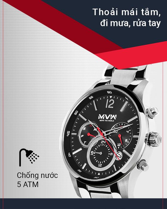 Đồng hồ Nam MVW MS073-01 hoàn toàn an tâm sử dụng khi tắm, đi mưa, rửa tay