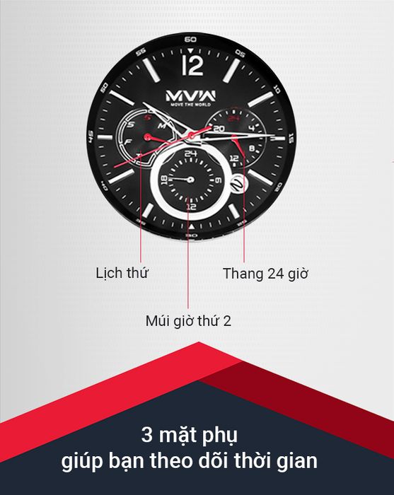 Đồng hồ Nam MVW MS073-01 trang bị tiện ích đa dạng