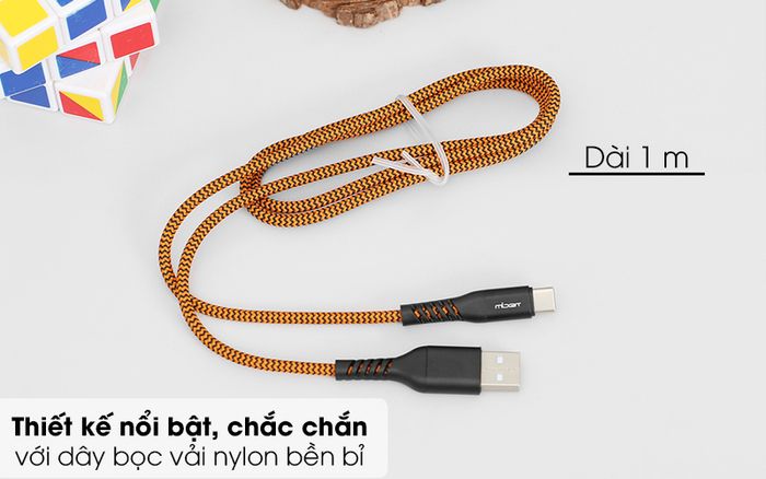 Cáp Type C 1m Mbest DS002-WB Cam - Màu cam bắt mắt