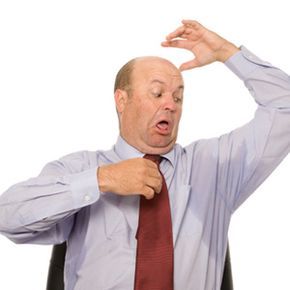 man perspiring heavily