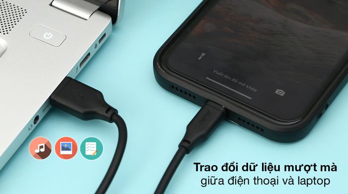 Truyền dữ liệu nhanh chóng - Cáp Lightning 2 m AVA+ LJET-L21
