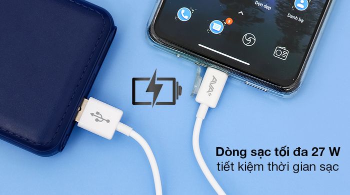 Cáp Type C AVA+ TC1000N - Dòng sạc lên đến 27 W, giảm thời gian nạp pin hiệu quả