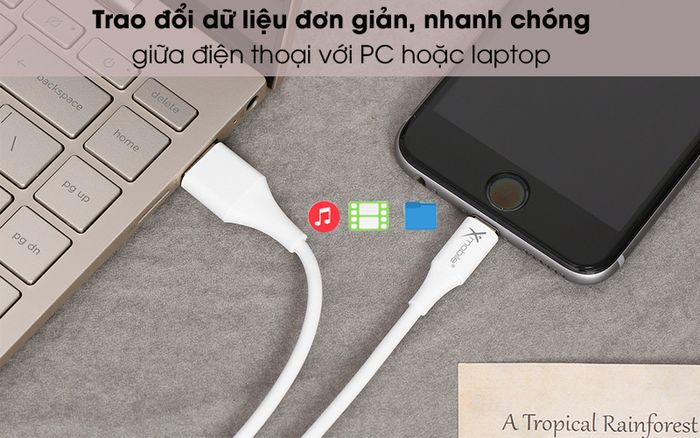 Kết nối trao đổi dữ liệu - Cáp Lightning 1m Xmobile AL31-1000 Trắng