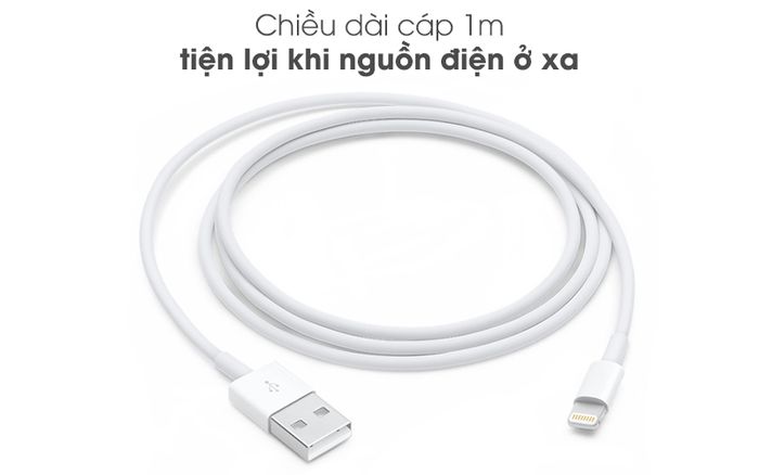 Có thiết kế đơn giản - Cáp Lightning 1m Apple MXLY2 Trắng