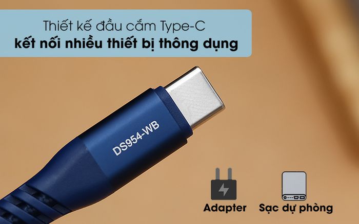 Cáp Type C - Lightning MFI 1m Mbest DS954 - Trang bị đầu Type-C