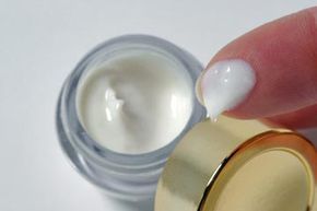 moisturizer applied on a fingertip