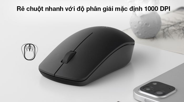 Chuột không dây Rapoo M20 Plus Đen - Rê chuột linh hoạt với độ phân giải mặc định 1000 DPI