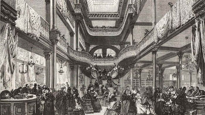 Le Bon Marché, the world's oldest department store, showcases a historic interior that has stood the test of time.