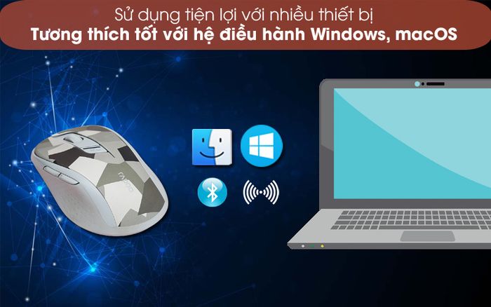 Kết nối với nhiều thiết bị - Chuột Bluetooth Silent Rapoo M500