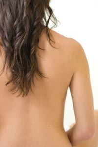 The back of a woman.
