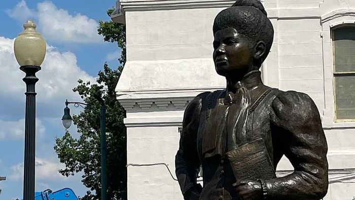A statue honoring Ida B. Wells in Memphis, Tennessee.